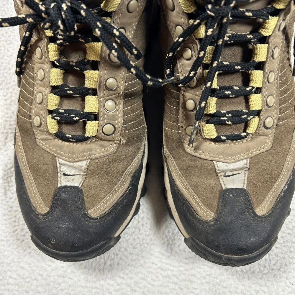 Vintage Nike ACG Air Hiking Boots Shoe Mens 8 Brown Tan Waterproof Leather Trail
